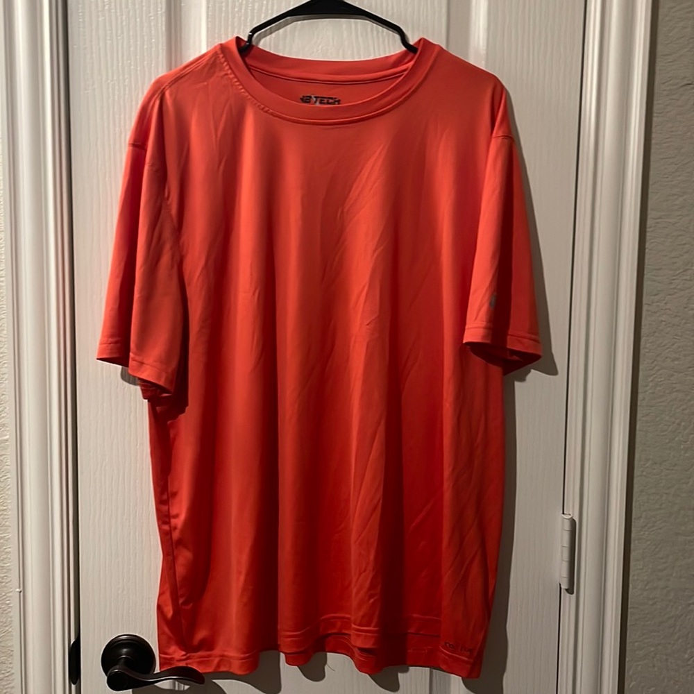 XXL B TECH Orange Polyester Comfort Fit T-Shirt